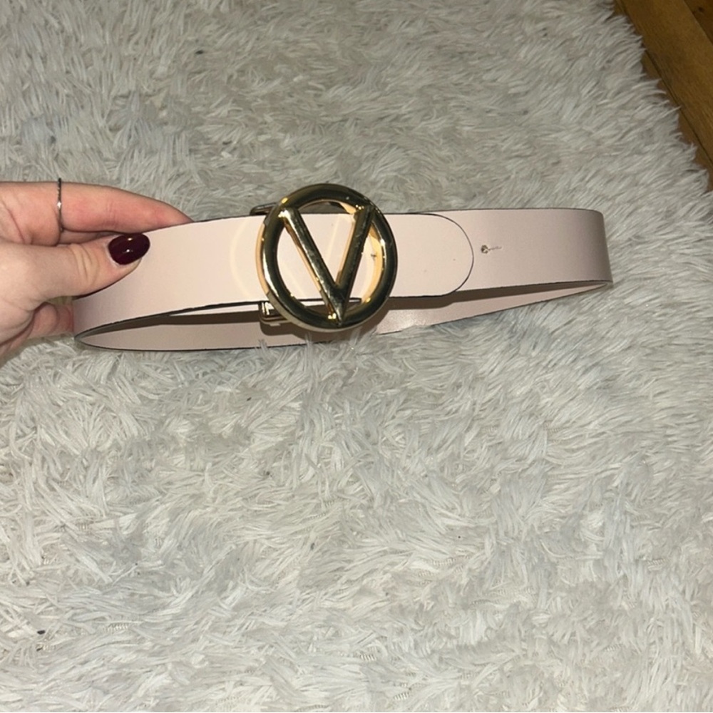 Valentino light pink Belt with Gold Buckle